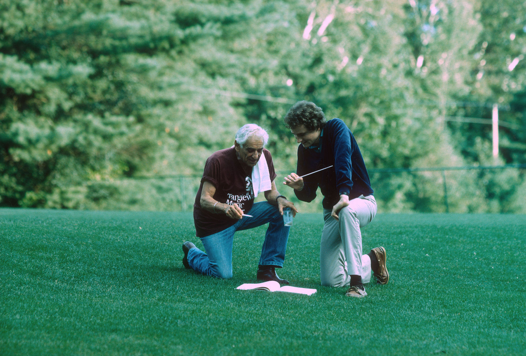 Leonard Bernstein with Conductor Richard Westerfield at Tanglewood, 1986 : The Arts : Photography by Adam Stoltman: Sports Photography, The Arts, Portraiture, Travel, Photojournalism and Fine Art in New York