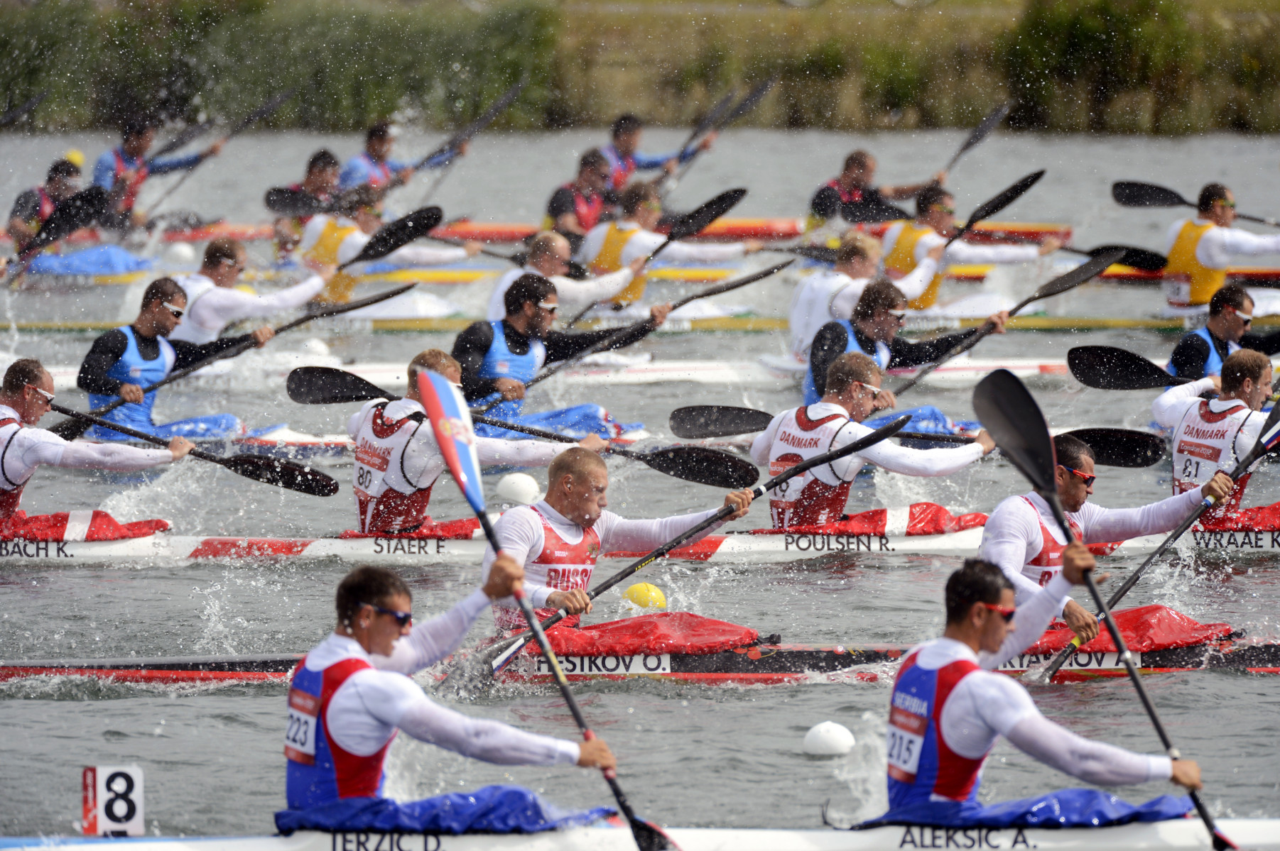 Men's Kayak 4 (K4) 1000 Meter Sprint at Eton Dorney during the London Olympics.  : Olympics : Photography by Adam Stoltman: Sports Photography, The Arts, Portraiture, Travel, Photojournalism and Fine Art in New York