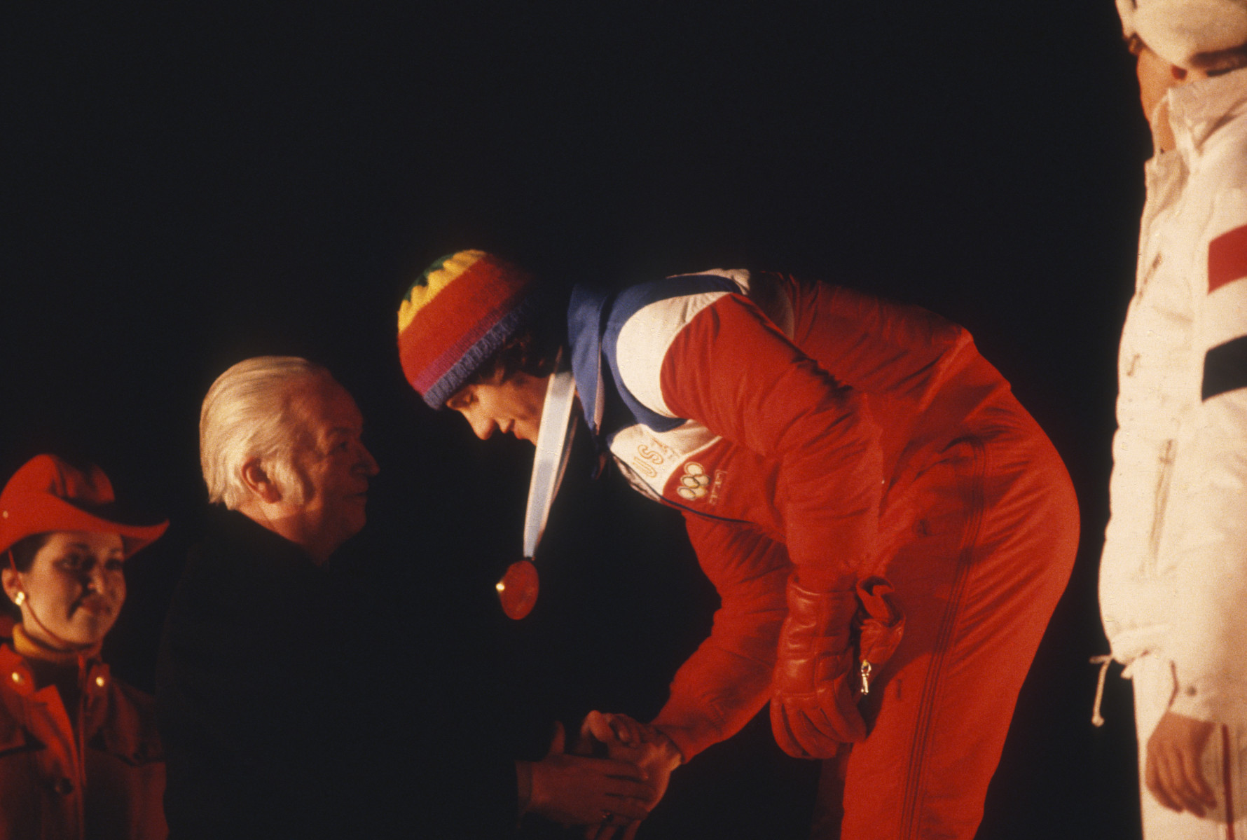 Eric Heiden being awarded one of his five gold medals at the 1980 Lake Placid Olympics : Olympics : Photography by Adam Stoltman: Sports Photography, The Arts, Portraiture, Travel, Photojournalism and Fine Art in New York
