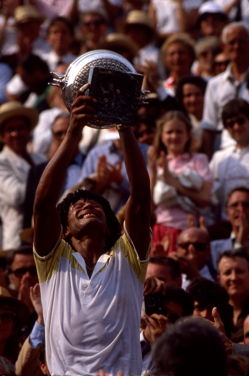 Yannick Noah
French Open victory, 1983 : Historical Tennis  : Photography by Adam Stoltman: Sports Photography, The Arts, Portraiture, Travel, Photojournalism and Fine Art in New York