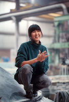 Maya Lin - Fabrication of water table for Civil Rights Memorial - © Adam Stoltman. All rights reserved.