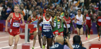 Mo Farah of Great Britain winning the 10,000 Meters at the London Olympics - © Adam Stoltman. All rights reserved.
