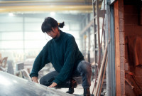 Maya Lin - Fabrication of water table for Civil Rights Memorial - © Adam Stoltman. All rights reserved.