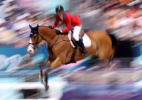 Ward McLain of the United States riding Ilex during team jumping competition at Versailles during the 2024 Paris Olympics - © Adam Stoltman. All rights reserved.
