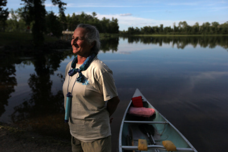 Portrait of paddler on St, Croix National Scenic Waterway, Wisconsin, for Vestergaard-Frandsen